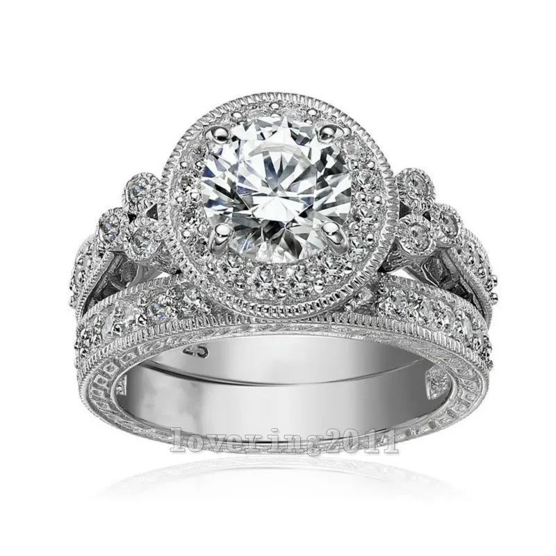 choucong Vintage Women Men Jewelry 2ct 5A Zircon Cz ring 925 Sterling silver Counple Engagement Wedding Band Ring