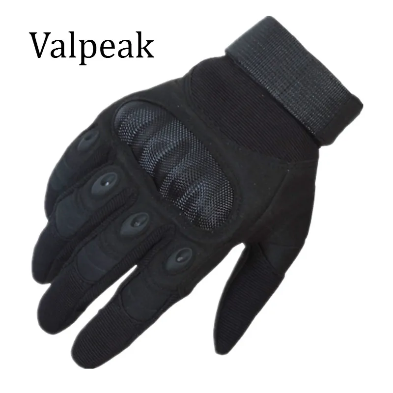Valpeak Men Full Finger Leather Tactical Gloves Hard Knuckle Outdoor