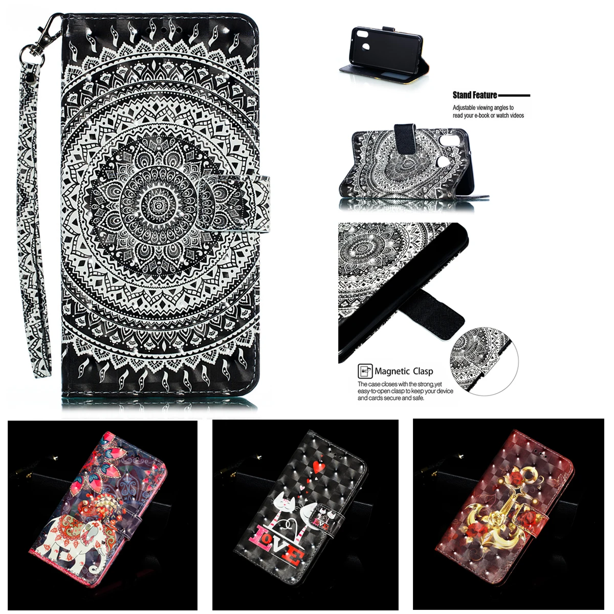 

M20 For Samsung Dalaxy M10 Fashion Flip Cover Stander Leather Case Samsung Galaxy M20 Pu Luxury Card Slot Wallet M205f M205g Cas