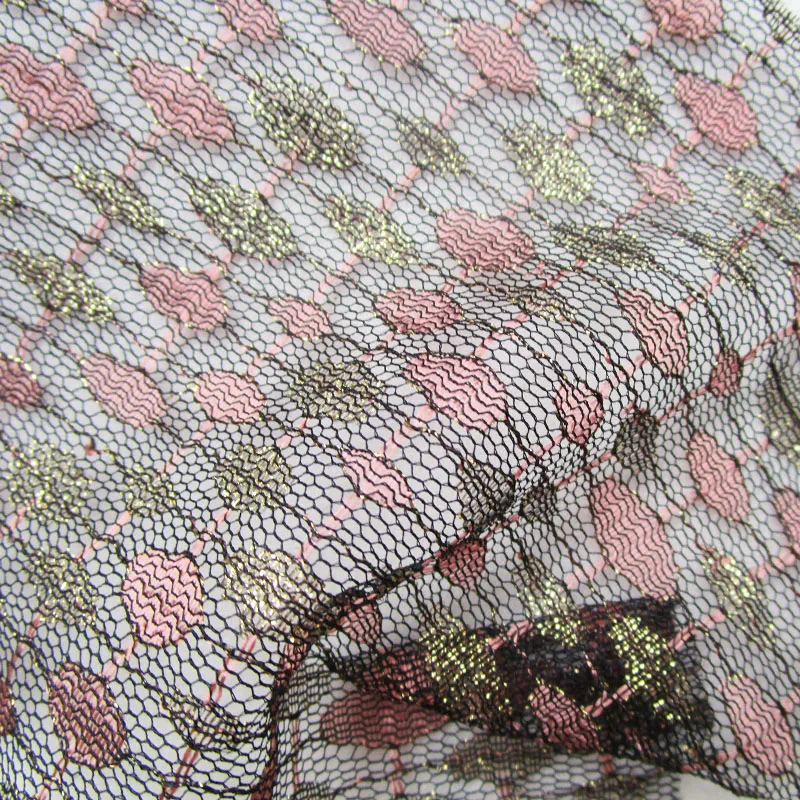 

Nigeria Shining Gold line Tulle Lace Fabric French 2019 Evening Prom dresses Mesh fabric Patchwork Cosplay dresses Sewing Cloth