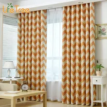 Color Wave Printed Modern Blackout Curtains For Living Room Mediterranean Blue Navy Yellow Bedroom Window Drapes Custom Made