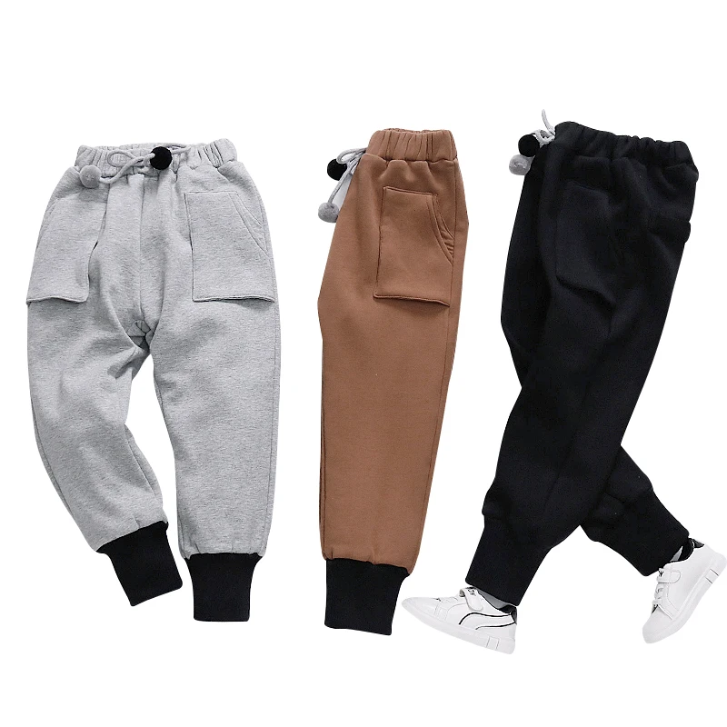 

Girls' Winter Pants with Cashmere Harlan Pants 2018 New Children's Winter Casual Trousers