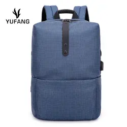 Yufang новый модный рюкзак мужской водонепроницаемый мужской рюкзак для путешествий usb зарядка бизнес сумка для ноутбука мужские школьные