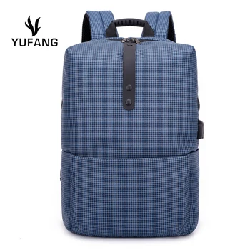 

YUFANG New Fashion Backpack Male Waterproof Men Travel Backpack USB Charging Business Laptop Bag Men School Bags