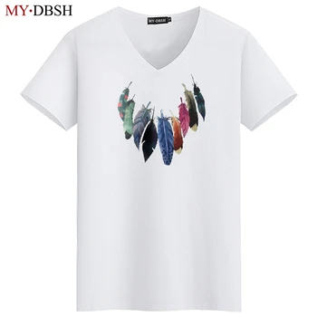 

Man's T-shirt Fashion Colourful Printed Women feathers t-shirt Man Short Sleeve t shirt Casual Undershirts For Summer Tee Shirts