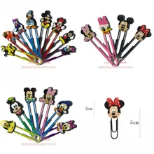 100 шт. милый мультфильм Микки и Минни закладки канцелярские принадлежности для школы офис поставка Страница держатель для книг Дети подарок