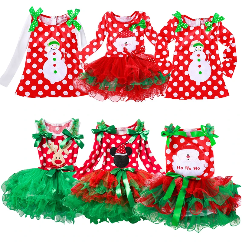 

Kid Christmas Dress For Girl Santa Cartoon Tutu Dresses Children Girl New Year Carnival Party Outfits Fancy Princess Vestidos