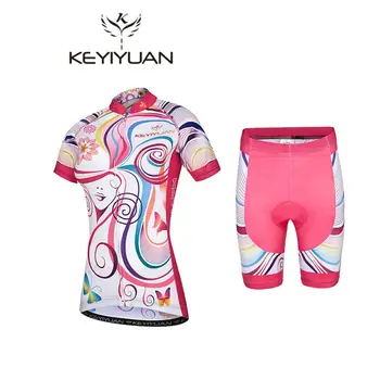 

2018 keyiyuan Long-haired girl Ropa ciclismo cycling clothes Summer Sportswear Women Cycling Jersey cycling Clothing Short