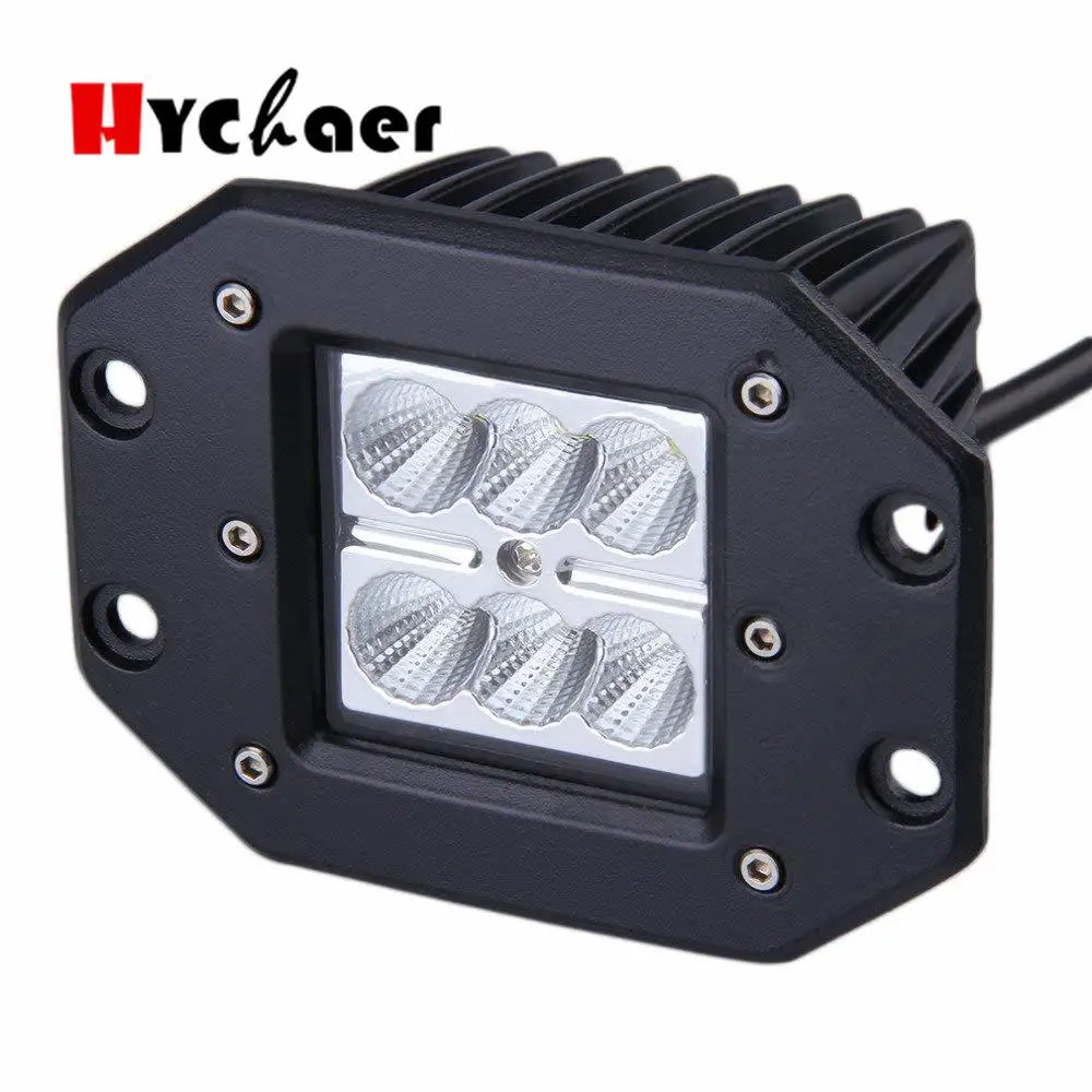 

2PCS 18w Led Work Light Flush Mount Driving Light Offroad Super Lighting Flood Spot Beam For Jeep SUV ATV UTV UAZ Car styling