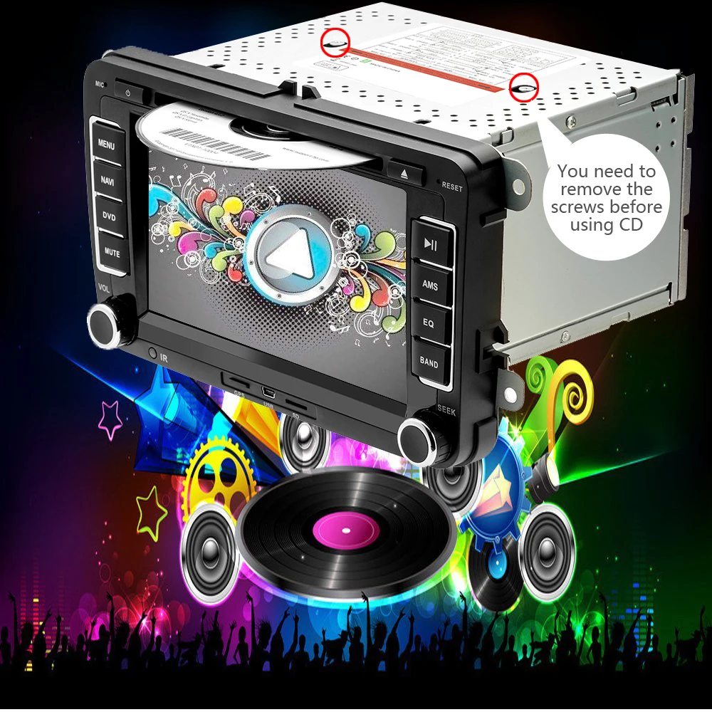  Podofo Auto Multimedia-player 2 Din Auto DVD GPS 7 