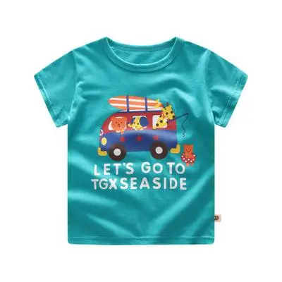 Модная летняя футболка с рисунком рыбы для маленьких мальчиков горячая Распродажа очаровательный короткий рукав для маленьких девочек - Цвет: p9