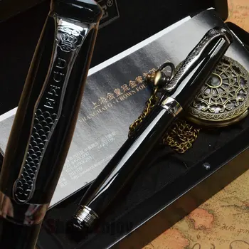 

DUKE 619 NOBLE MENTOR PRIEST BLACK AND SILVER FINE NIB FOUNTAIN PEN WITH ORIGINAL BOX