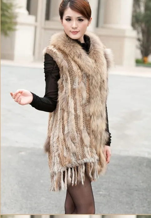 Женский жилет из натурального кроличьего меха с капюшоном|vest buckle|coat hoodiecoat stand |