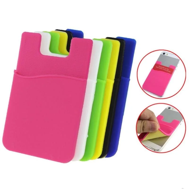 Adhesive Sticker Back Cover Card Holder Case Pouch For Cell Phone Card