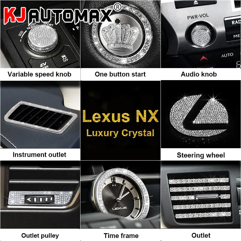 KJAUTOMAX кнопка запуска двигателя ручка с логотипом RingInstrument Outle часы для LEXUS NX200 200t 300h Кристальное украшение