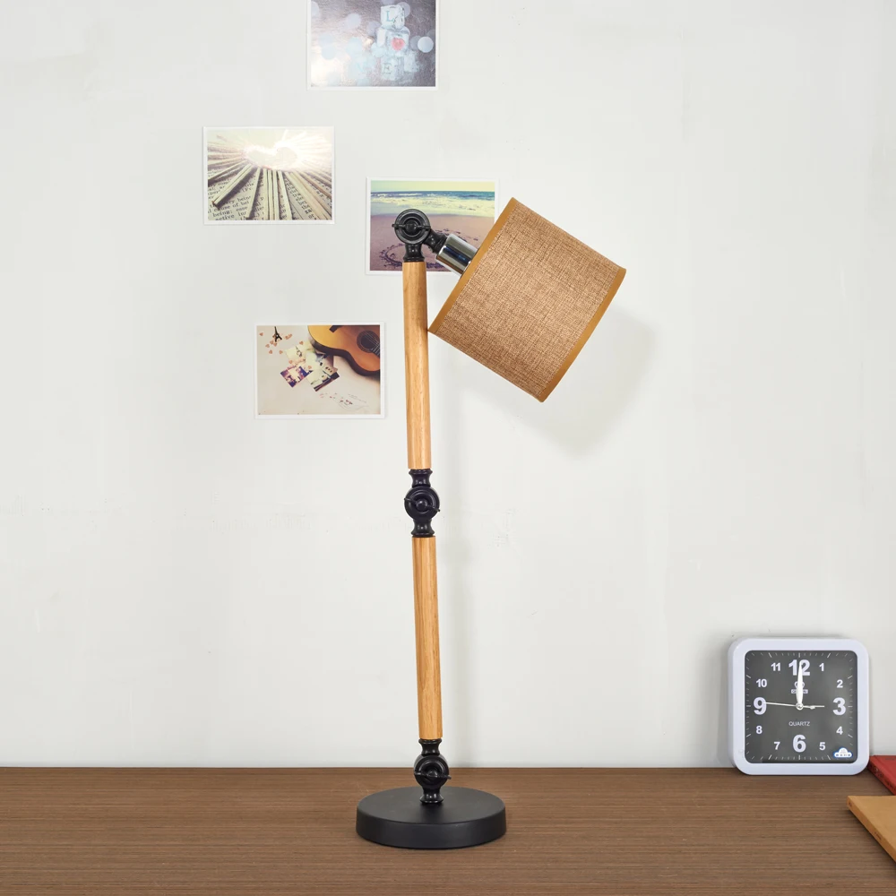 Древесина/бамбук Творческий регулируемый кронштейн настольная лампа для дома E27 винт распределения лампа для Спальня Творческая