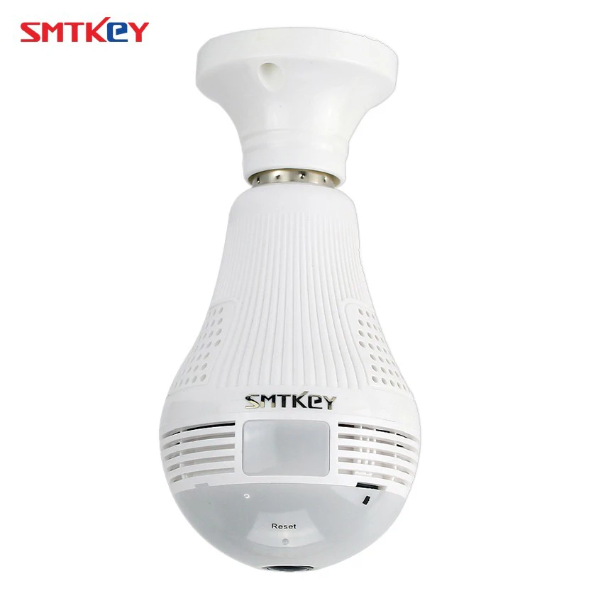 

SMTKEY 1.3MP 360 degree Panoramic Camera Bulb Light Wireless IP Camera Wi-fi FishEye 960P Full View CCTV Camera