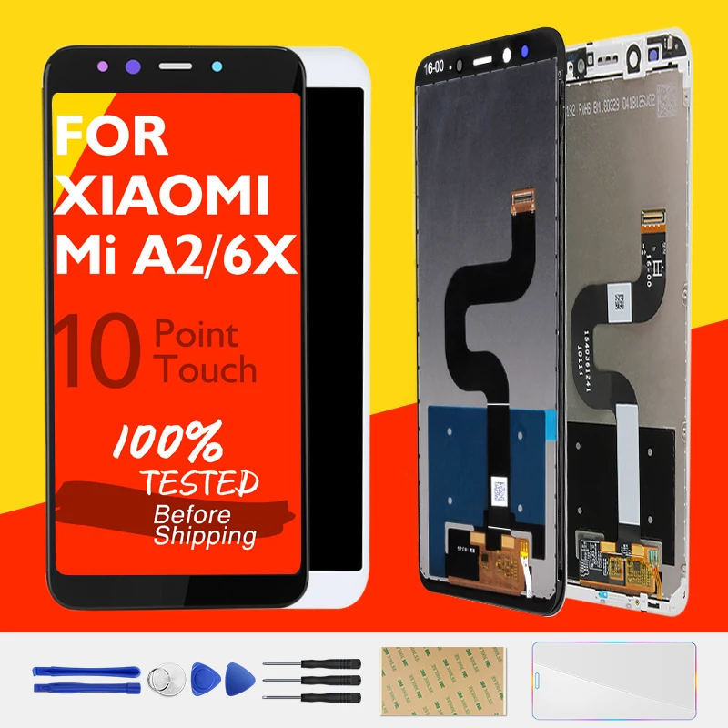 

For XIAOMI Mi A2 LCD Display + Frame 10 Touch Screen For XIAOMI Mi 6X LCD Screen Digitizer Replacement Repair Repair Parts