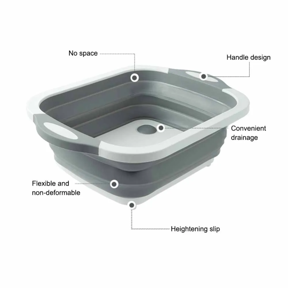 

1pc Silicone Folding Drain Basket Creative Retractable Silicone Fruit Vegetable Colander Kitchen Storage Gadgets