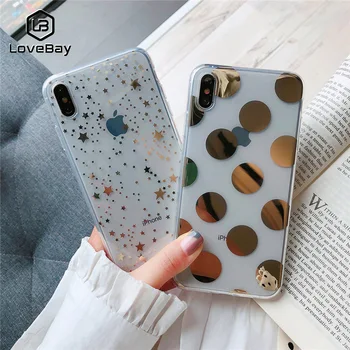 

Lovebay Phone Case For iPhone 11 6 6s 7 8 Plus X XR XS 11Pro Max Electroplated Star Wave Point Clear Soft TPU For iPhone X Cover