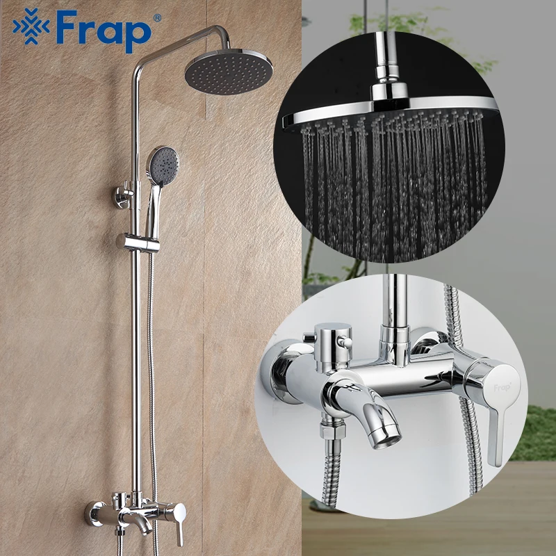 

Frap Shower Faucets bathroom shower faucet set bath shower head faucet wall mounted chrome rainfall shower mixer tap faucet