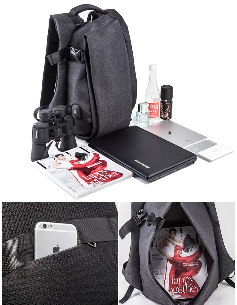 Athacer модный мужской рюкзак для ноутбука 15," с usb-портом, водонепроницаемый рюкзак для путешествий, Большой Вместительный школьный рюкзак для колледжа