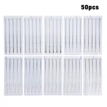 50pcs Assorted Disposable Stainless Steel Sterilized Tattoo Needles Mixed RL/RS/M1 Tattoo Needles for Microblading Pen Stainless