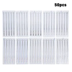 50pcs Assorted Disposable Stainless Steel Sterilized Tattoo Needles Mixed RL/RS/M1 Tattoo Needles for Microblading Pen Stainless