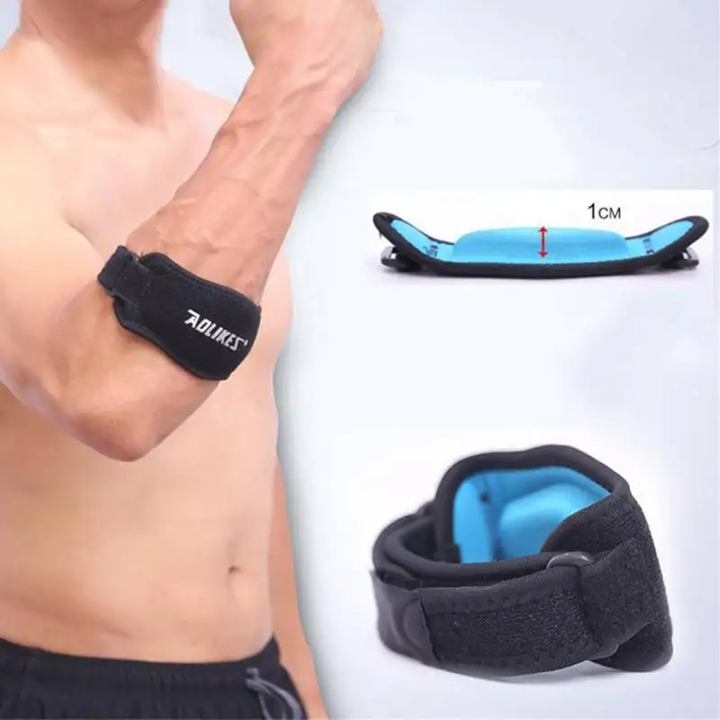 Регулируемый черный+ синий локоть для фитнеса поддержка ремень Pad неопрен спортивные кодеры мышцы под давлением защитный