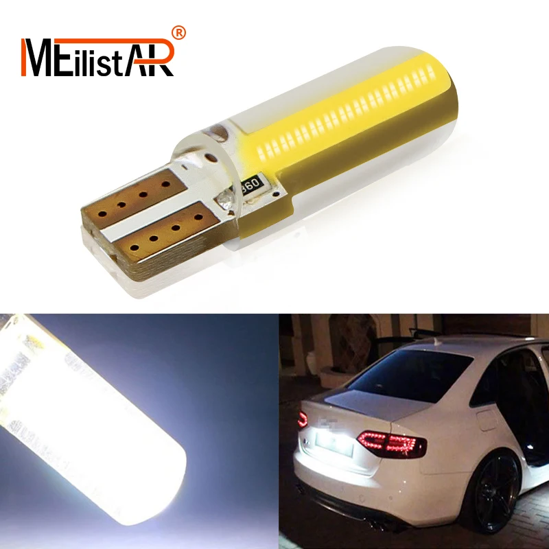 1 шт. T10 COB led Автомобильный W5W светильник лампа 12V интерьерный 6000k белый габаритный