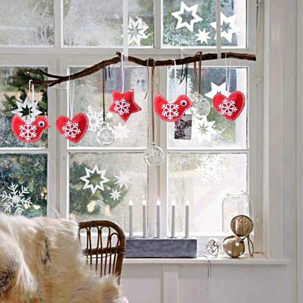 OurWarm 3 шт. подарок на год рождественский кулон Смешанная Форма Войлок Рождественская елка Украшение подвесное украшение для домашнего окна