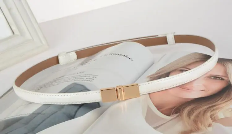 style 5 white Дизайн, тонкие ремни, регулируемый ремень, искусственная кожа, черное платье, широкие пояса, студенческие женские пояса, красный цветок, пряжка, квадратные подарки - Цвет: style 5 white
