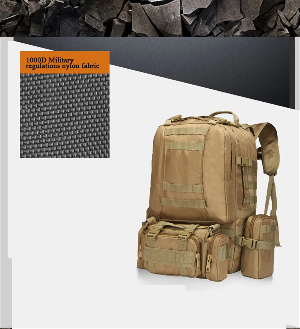 Atualizada do Montanhismo Fãs de Terceirização de Multi-funcional Versão Exército Pacote Caminhadas Combinação Mochila Grande-capacidade 12 Bolsas de pesca