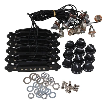

Yibuy 5xCopper Single Coil Magnetic Acoustic Guitar Pickup Black Plastic Plate
