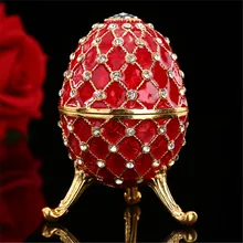 QIFU Новое поступление красный qifu faberge яйцо Полезная шкатулка для ювелирных изделий изделия из металла для домашнего декора