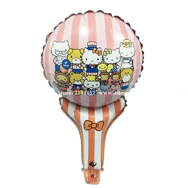 363 20 De Réduction10 Pcslot Dessin Animé Hello Kitty Ballons Belle Chat Joyeux Anniversaire Feuille Ballon Fête Décoration Globos Enfants