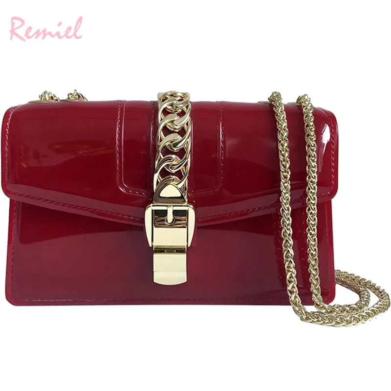 

Luxury Handbag 2019 Fashion New Ladies Square bag Quality PVC Jelly bag Women's Designer Handbag Chain Shoulder Messenger bags