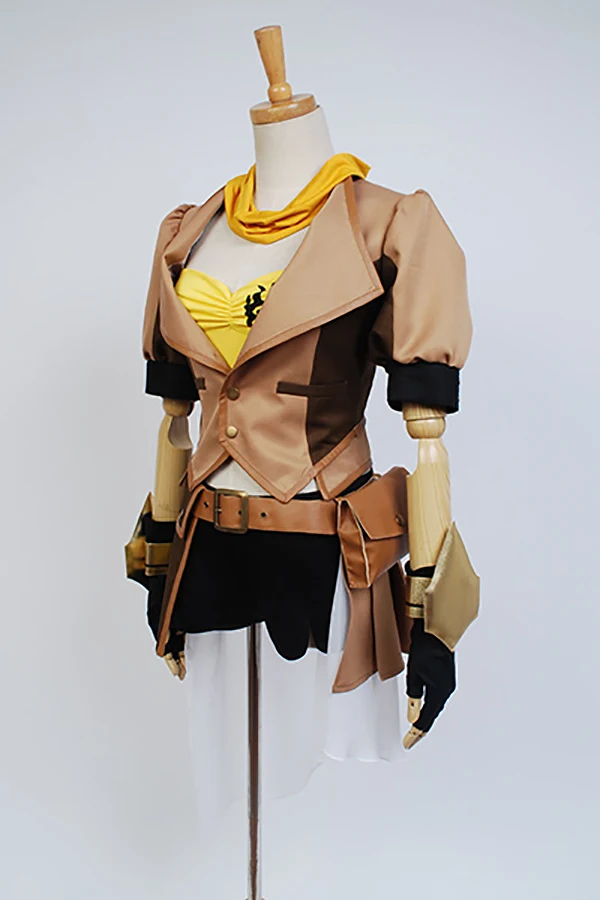 Yang Xiao Long Cosplay Costume - Yellow Trailer Short Sleeve Halloween Uniform - Plus Size Full Set image 3