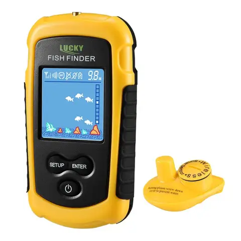 Display a Cores sem Fio Inventor de Peixes Inventor de Peixes para Isca de Pesca Venda Quente Lucky Alarme 40 m – 130ft Profundidade Echo Sonder para Isca de Pesca Ffcw1108-1