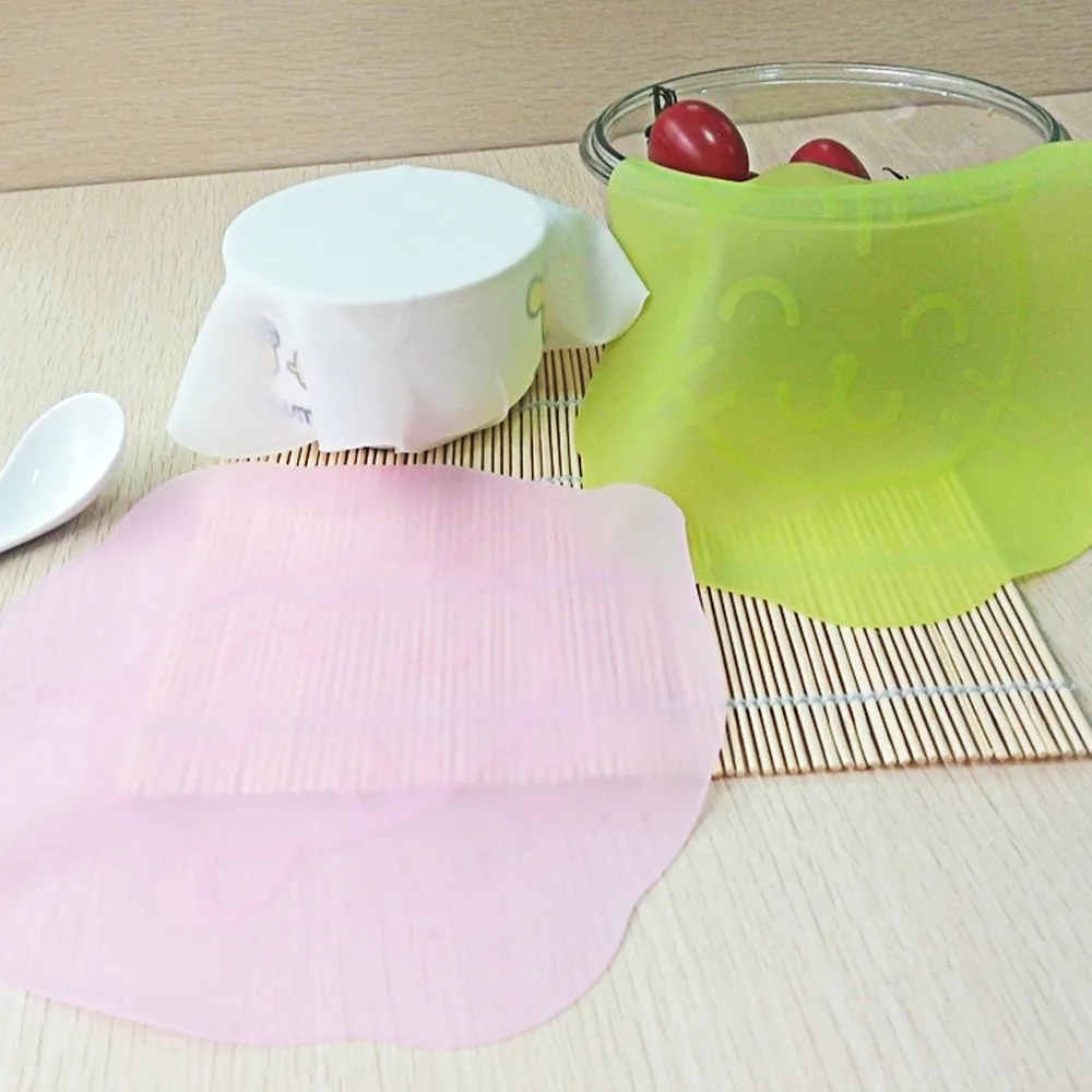 ONNPNNQ 2017 Cat Silicone Cling Film Lid Silicone Plastic Wrap Cover Microwave Oven Refrigerator