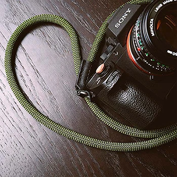 Альпинистская нейлоновая веревка для камеры плечевой шейный ремень для беззеркальной цифровой камеры Leica Canon Nikon Olympus Pentax sony - Цвет: Olive color