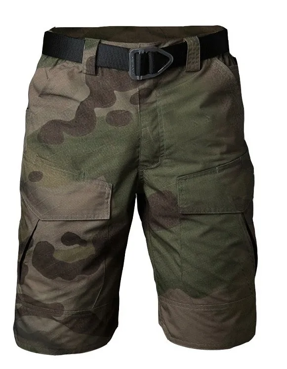 Водонепроницаемые мужские летние военные тактические шорты с накладными карманами Teflon Камуфляж Армейская военная форма короткие мужские карманы Rip-stop туристические шорты - Цвет: CP Camouflage