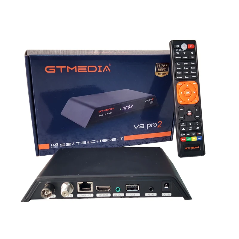 10 шт./лот GTMedia V8 Gtmedia V8 pro2 H.265 DVB-S2 + T2 + DVB-C спутниковый ресивер Встроенный WI-FI PowerVu Biss лучше gtmedia v8 nova