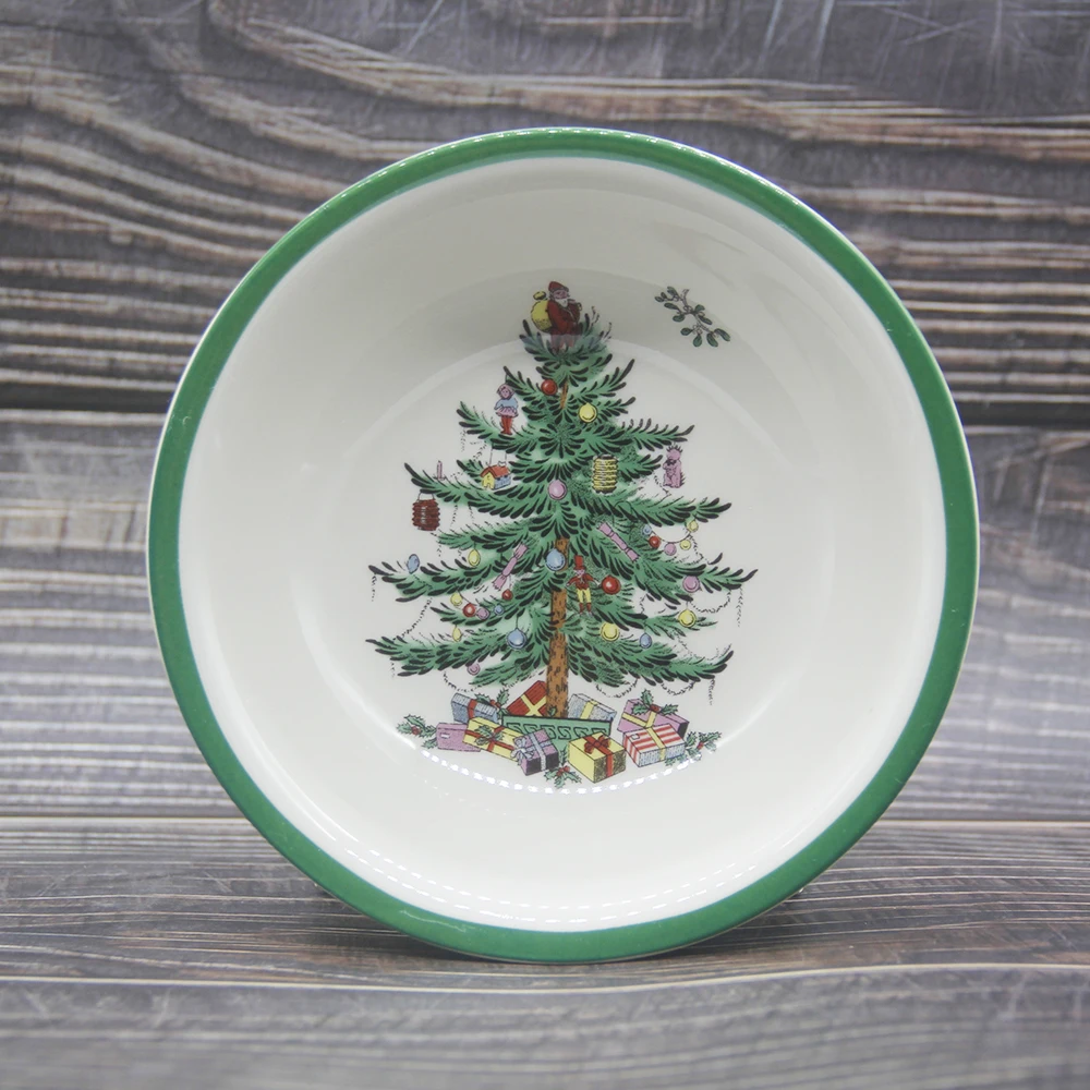 

1 Pcs 8 inch Christmas Tree Bowl Tableware salad bowl Cold dish mixing bowl Dessert bowl vegetable kitchenware Tool