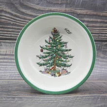 1 Pcs 8 inch Christmas Tree Bowl Tableware salad bowl Cold dish mixing bowl Dessert bowl vegetable kitchenware Tool thunder group mixing bowl 13 quart
