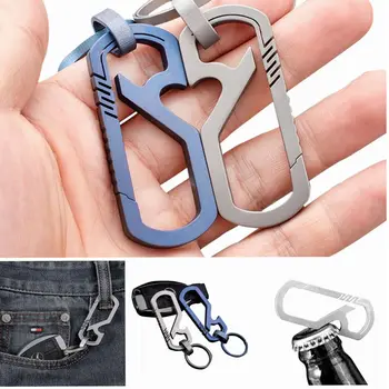 

Titanium Carabiner Key Chain Clip Keychain Waist Hiking Camp Mountaineering Hook Bottle Opener Outdoor Climbing Accessories