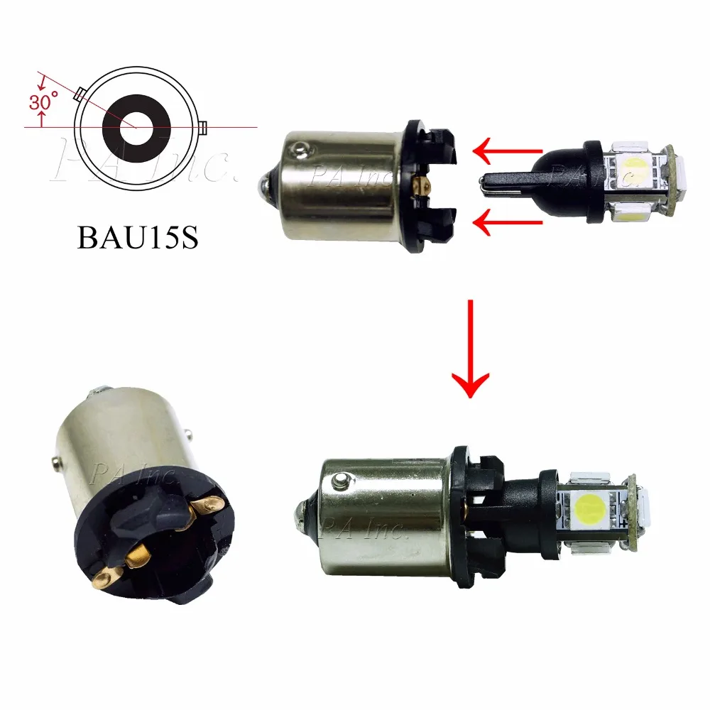 T10 into ba15s bau15s 1156 Transform socket  converters PA MIT  (2)