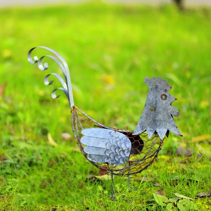 Железный петух садовое украшение наружная кормушка для птиц садовая Статуя Скульптура