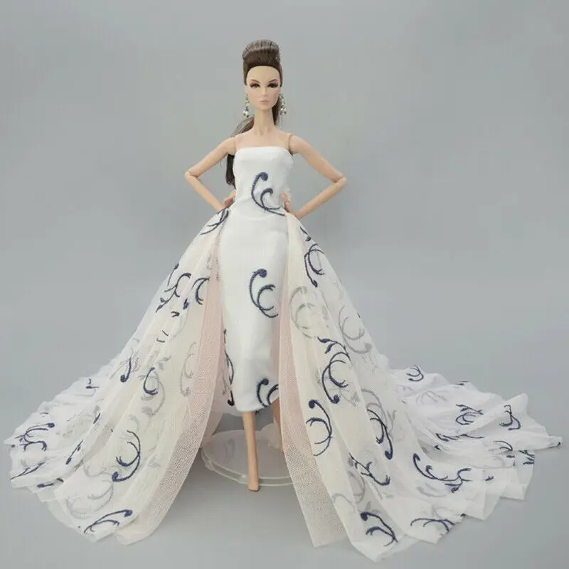 Белая модная кукольная одежда для куклы Барби наряды свадебное платье Большие вечерние платья 1/6 аксессуары для кукол детские игрушки - Цвет: dress4