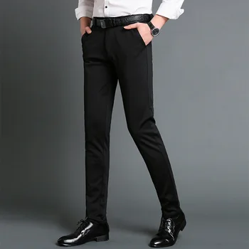 

Men casual pants Slim summer thin Solid color Straight pants Man 102